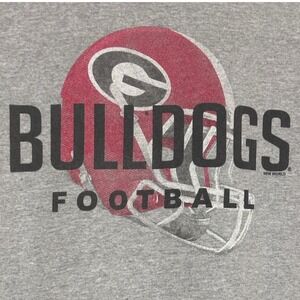 Georgia Bulldogs Football T-Shirt Mens Large Gray Graphic Tee Excellent See note